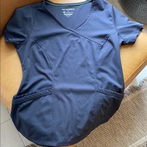 Gray healing hands scrubs top